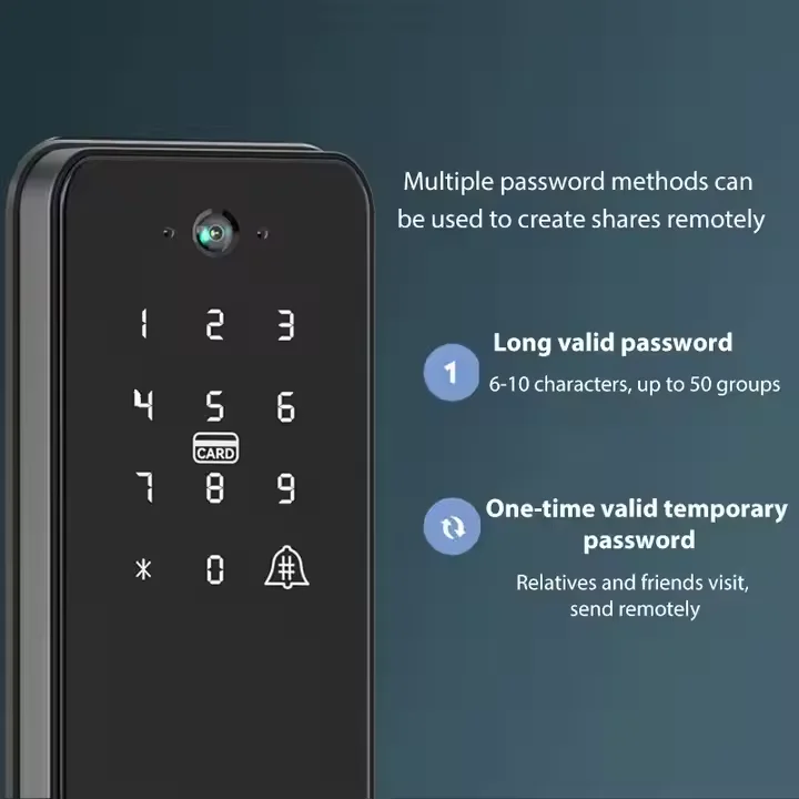 Cerradura Inteligente Para Puerta Fingerprint Fechadura Password Digital Tuya Wifi Video Smart Door Lock With Camera