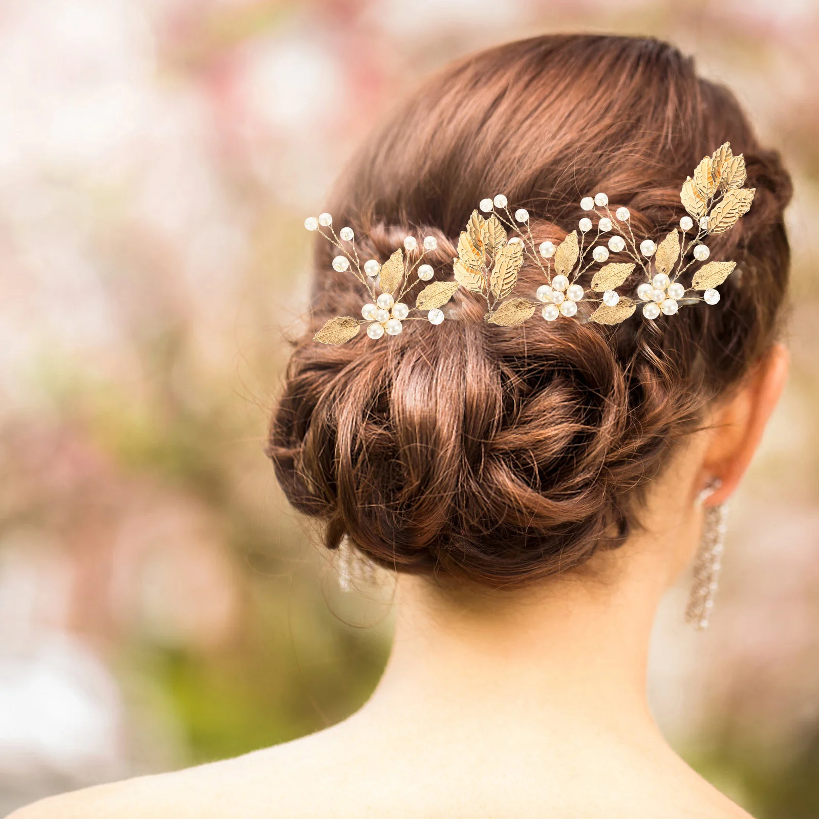 

6pcs Leaf Hair Pins Rhinestone Wedding Headpiece Bridal Bobby Pins For Women Vintage Crystal Hair Accessories Sparkle Bride