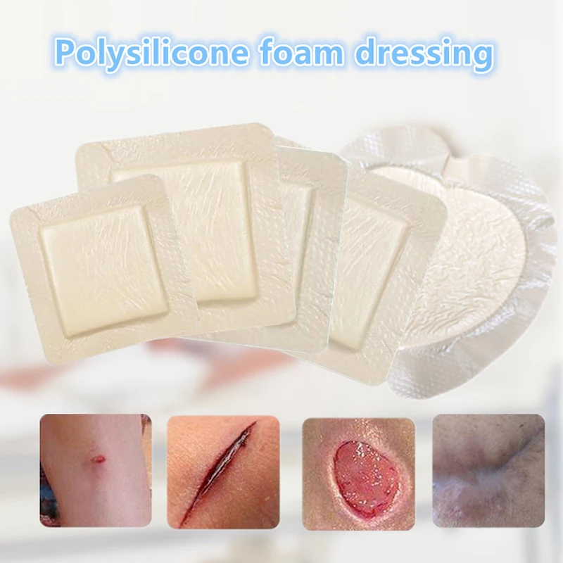 Soft Polysiloxane Gel Polyurethane Foam Dressing Postoperative Wound Patch Cesarean Section Patch Pressure Sore High Absorption