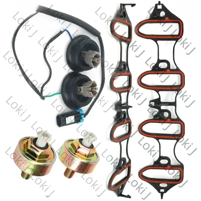 

Loki J 12589867 89060413 Knock Sensor + Harness + Intake Manifold Gasket for GMC for Cadillac for Chevy 12601822 213-3521 890175