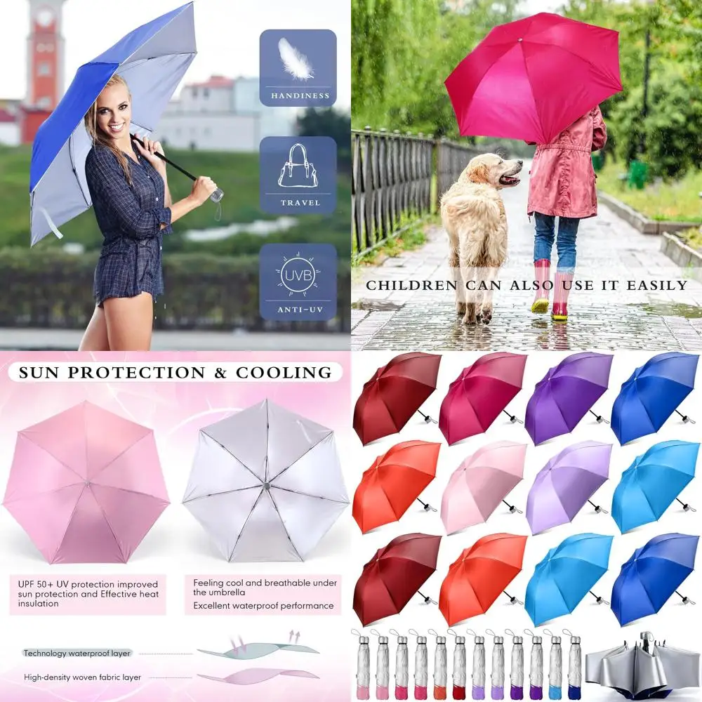 

24-Piece Set of Compact, Folding Umbrellas: Colorful, Portable, Windproof, UV Protection for Travel
