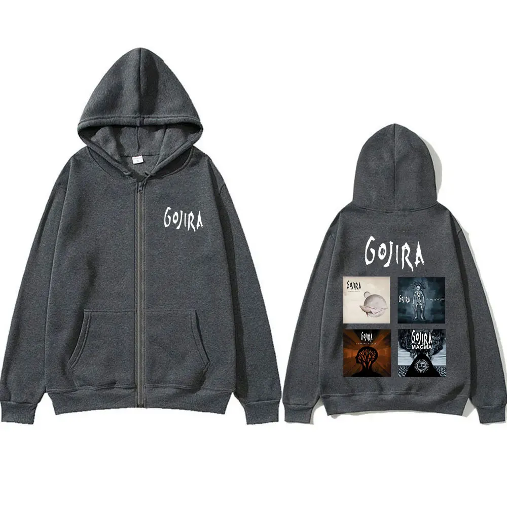 Rock Metal Band Gojira From Mars To Sirius Print Zipper Hoodie The Way of All Flesh Zip Up Jacket L'Enfant Sauvage Hoodies Coat