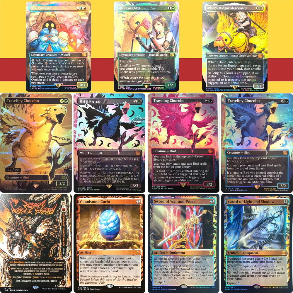 

Коллекционные карточки с персонажами аниме: Чокобо, Чжан Нинцзянь, Командир Сокровищ. Игрушки для самостоятельной сборки (DIY) в стиле экстремальных игр. Подарок на Рождество и день рождения.