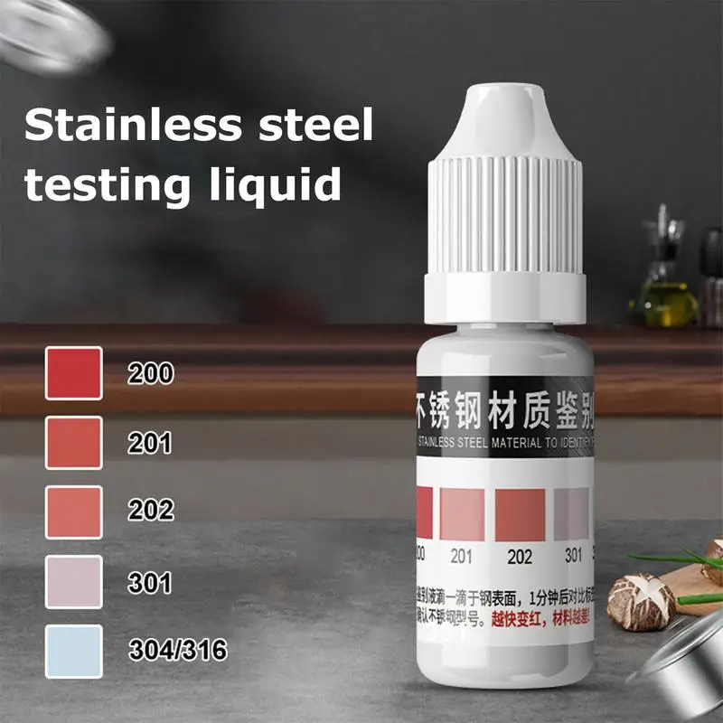 Test Acid For Stainless Steel 316 Stainless Steel Detection Agent 12ml Rapid Testing Reagent Portable Kitchen Gadget For Testing