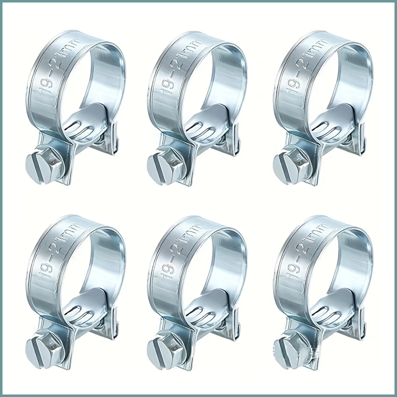 10 Stück Rohrschellen Schlauchschellen Wasserrohr Kraftstoffschlauchschellen Befestigungselemente Schellen Rohrschelle Metallrohrschellen 8–21 mm verpackt
