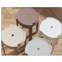 Thickened Plastic Stools For Home Use Stackable Dining Stools Adult Sturdy Round Chairs