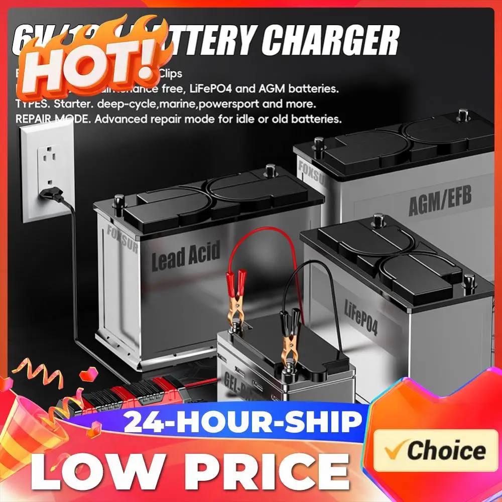 

Battery Repair LCD Display 6A 12V Intelligent Car Battery Charger Car Motorcycle Battery Charging Unit for Car Truck Boat SUV