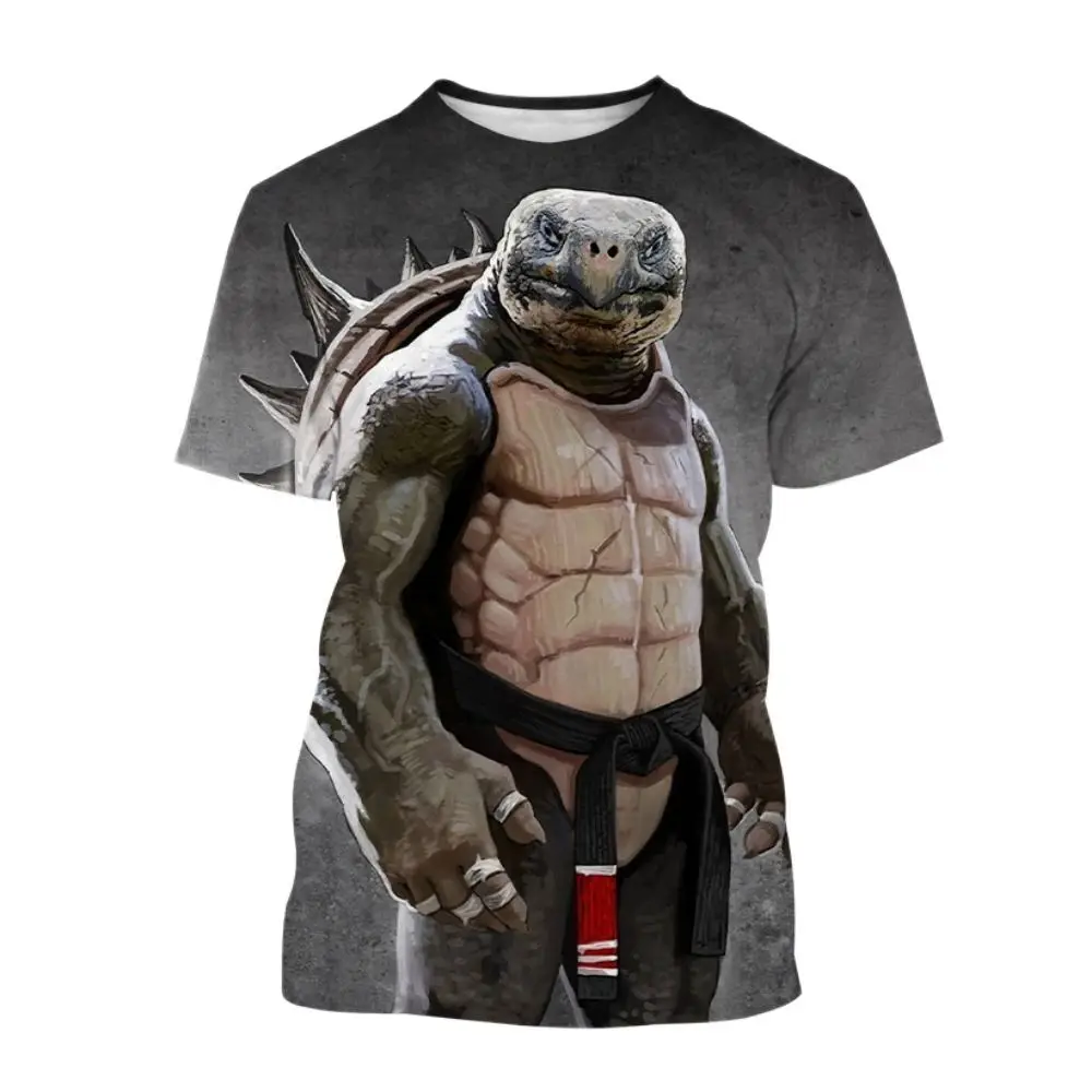 3D Animal Graphic Summer T Shirt For Men Brazil Jujitsu Enthusiast Wrestle Clothing Oversized Tee Casual O-neck Short Sleeve Top