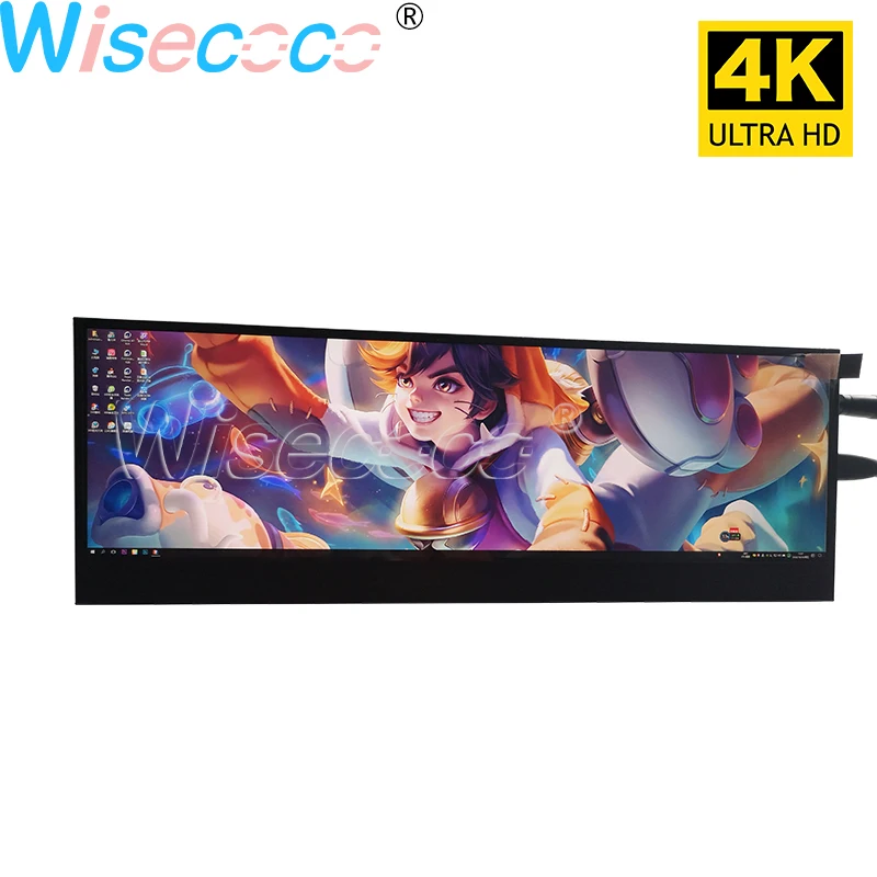 14 Inch 4K 3840*1100 DIY Kits IPS LCD Monitor Long Strip Fish Display Wide Bar Screen Type-C DC Earphone Embedded Installation