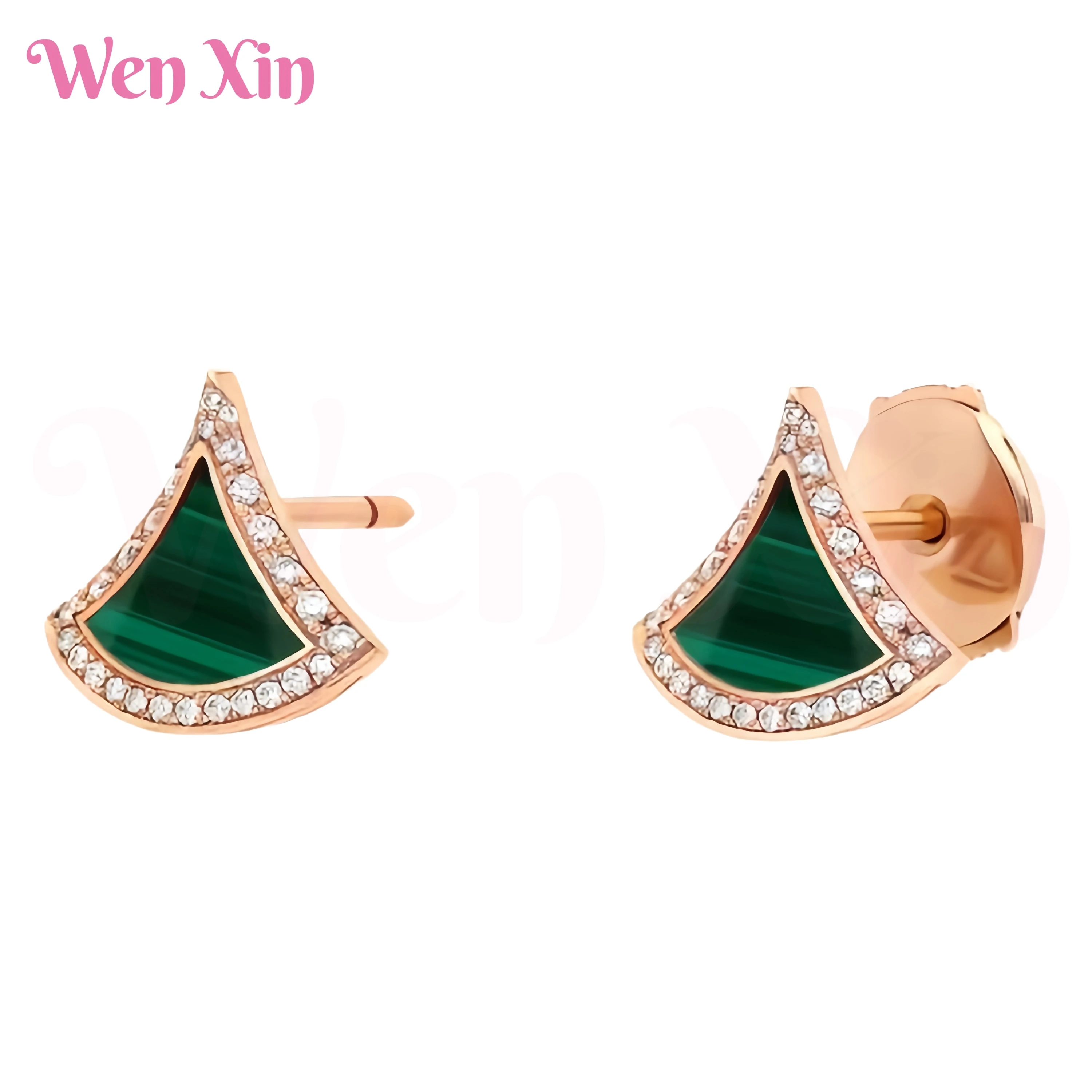 

WENXIN New Top Grade Quality Jewelry Stud Earrings For Women V Gold Material 18k Gold Plated Eardrop Drop Earrings Stud Jewelry