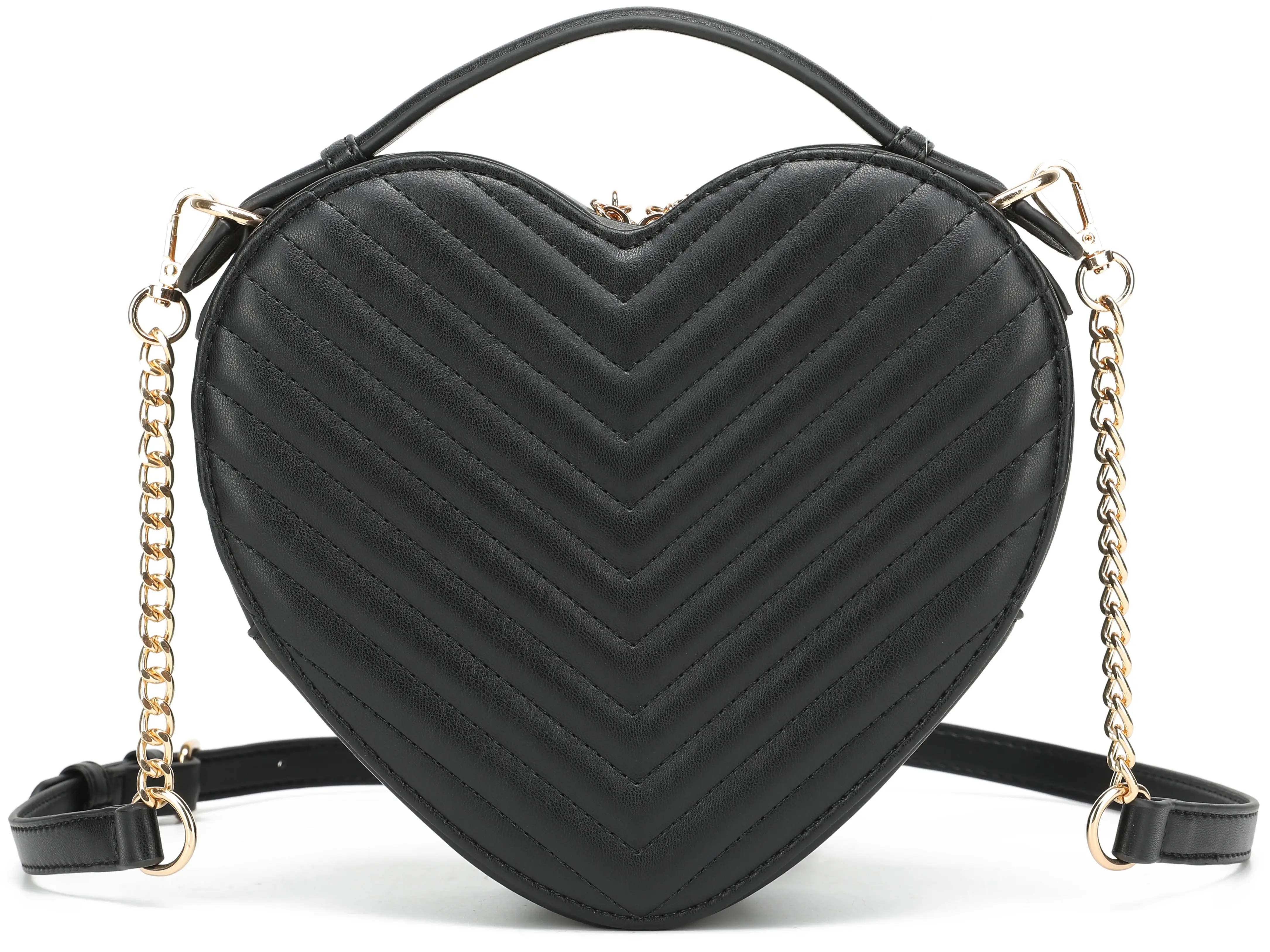 Heart Shape Satchel Crossbody Purse for women Zip Around Shoulder Bag Diamond Lattice handbag for Girls