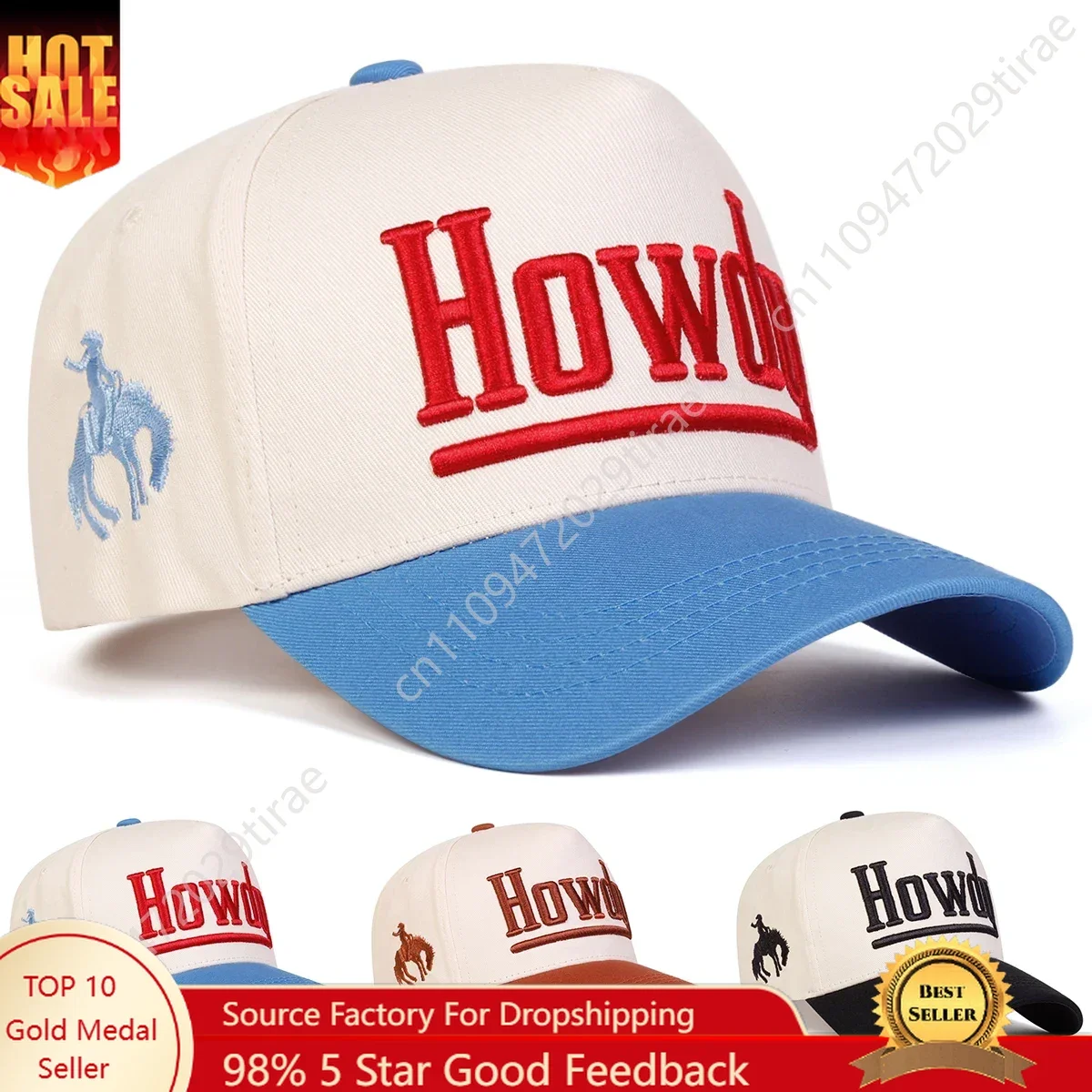 Unisex HOWDY Letter Embroidery Baseball Caps Spring Autumn Outdoor Adjustable Casual Hats Sunscreen Hat Sports Cap