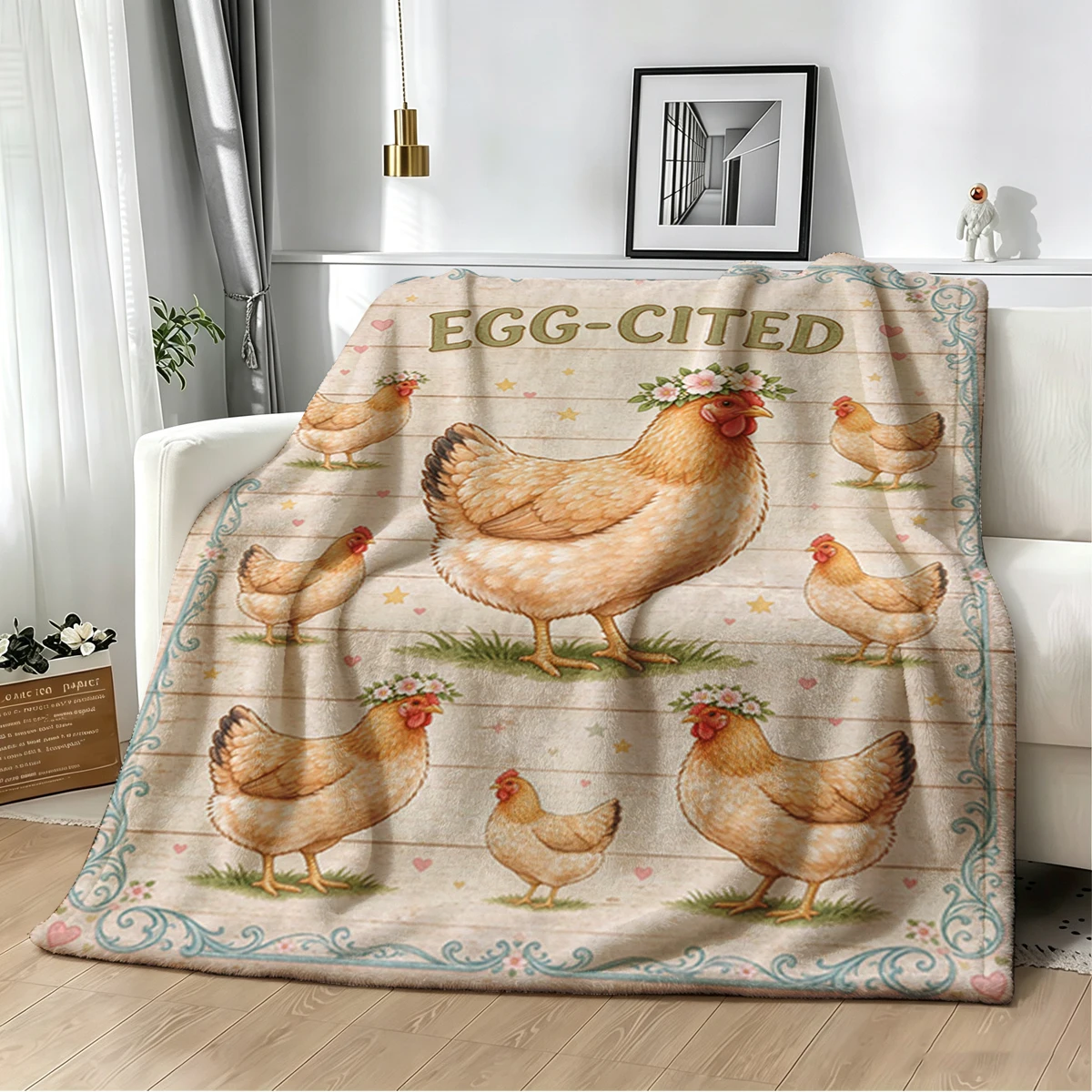 Hamster Wood Bucket Repeat Flannel Blanket Warm Soft Halloween Christmas Decorative Couch Warm Cozy All-Season Gift