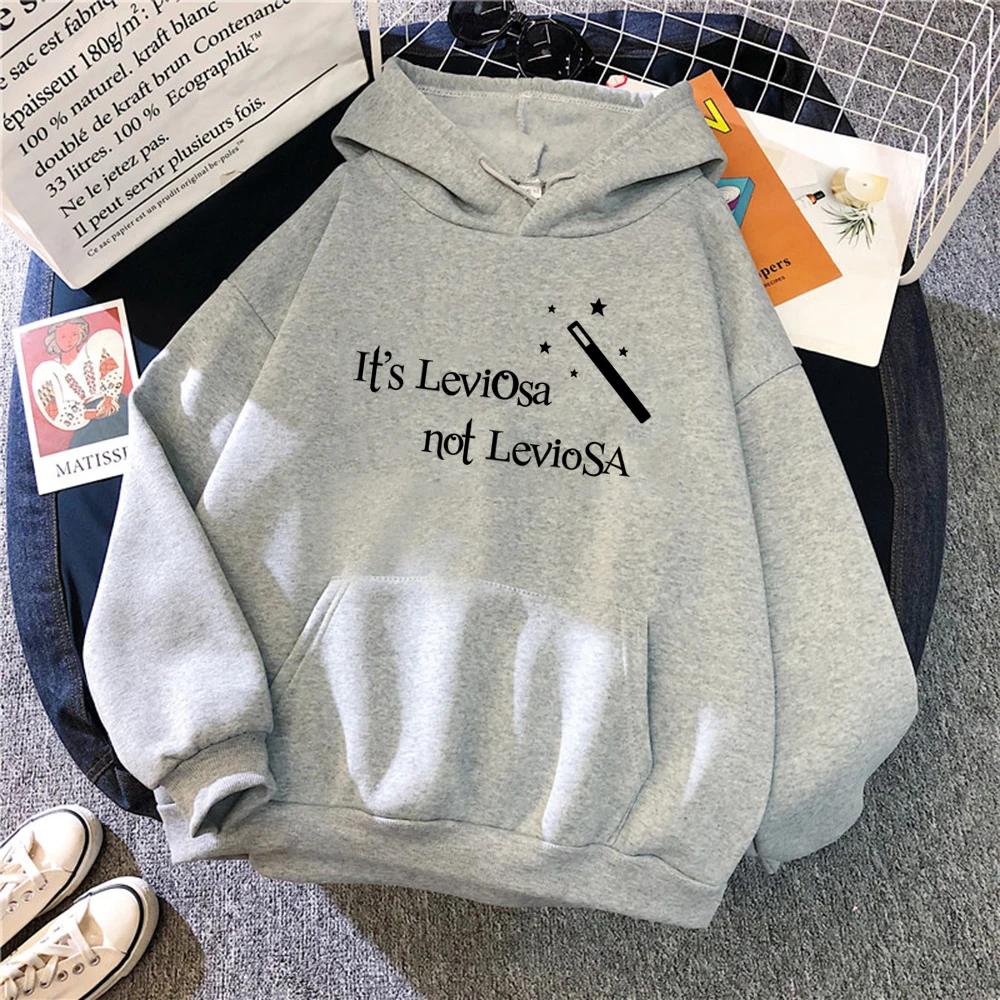 It\'s Leviosa Magic Funny Hooded Men Women Crewneck Casual Hoodies Plus Size Pullover Preppy Style Unisex Comfortable Sweatshirt