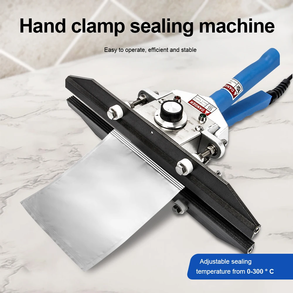Portable Hand Press Packaging Machine Hot Press Sealer for Tinfoil Aluminium Foil Bag Kraft Paper Electric Sealing Machine