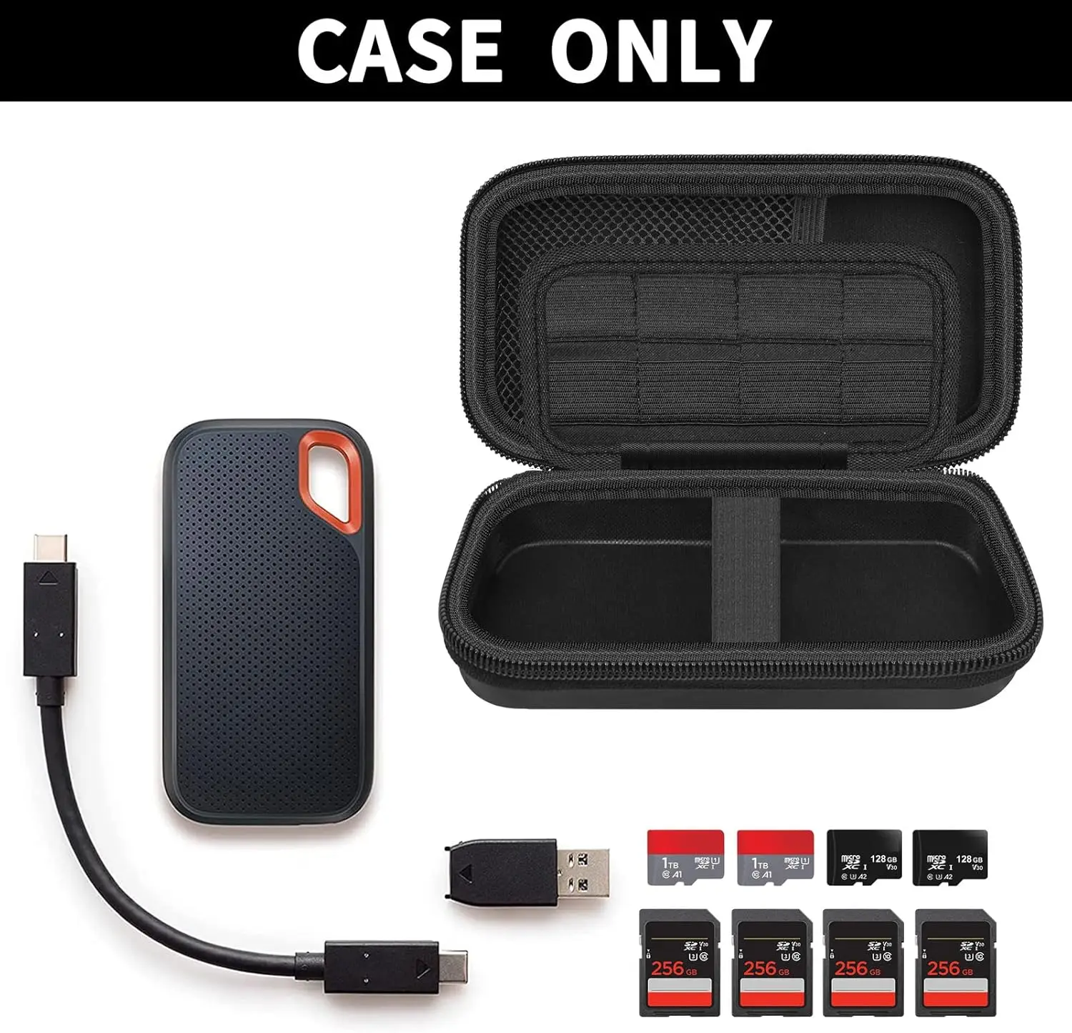 （Case only) Case Compatible with SanDisk 2TB 1TB 4TB Extreme PRO/for Sandisk Extreme Portable SSD USB-C, USB 3.2 Gen 2