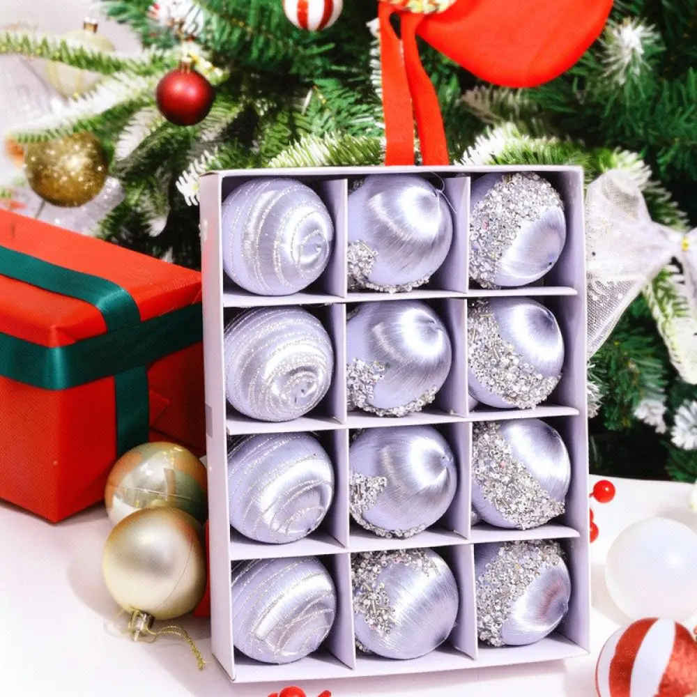 Decorative Thread Balls Christmas Tree Ornaments Holiday Hanging Pendant Decor Home Party Festive Celebration Supplies