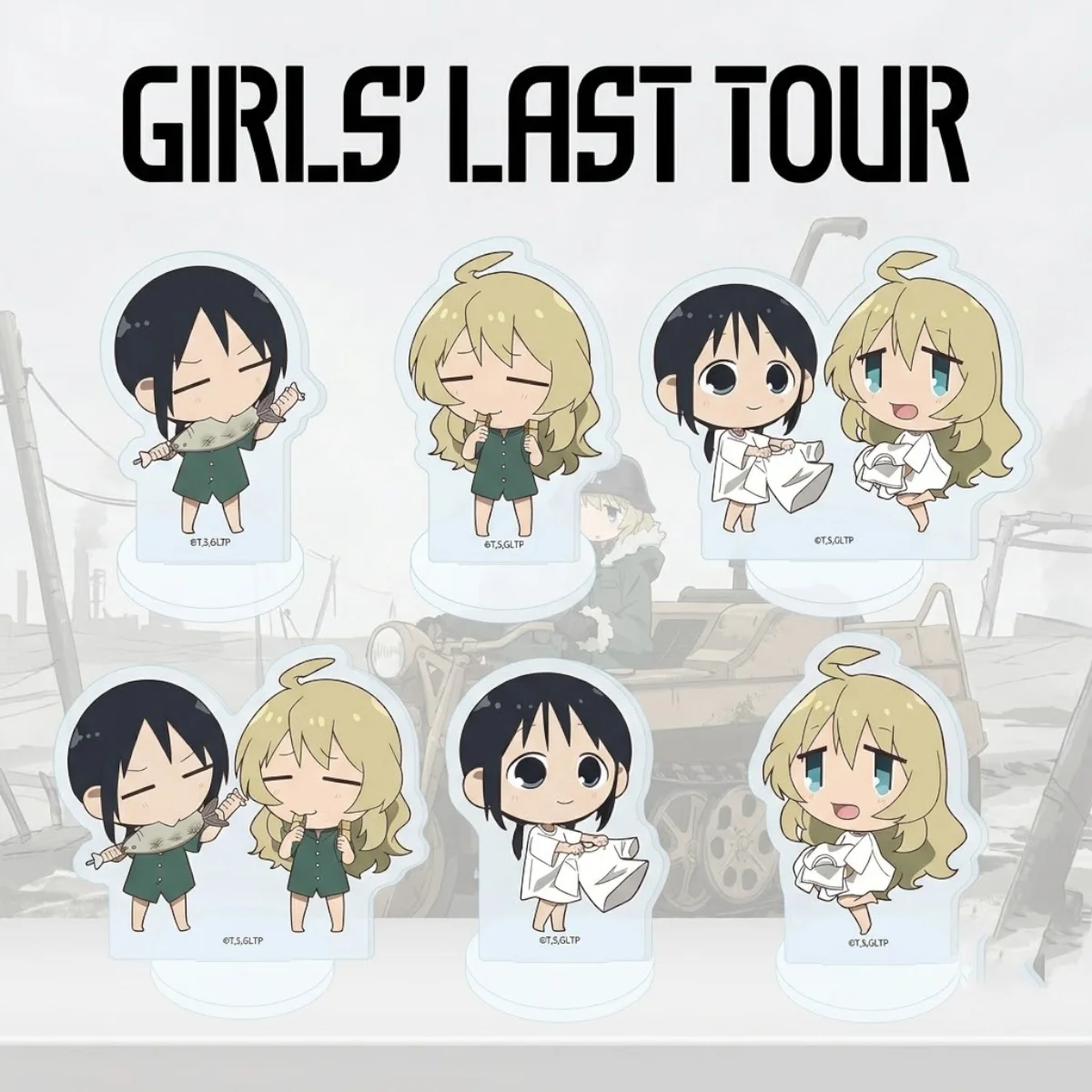 Anime Girls' Last Tour 10cm Acrylic Stand, Surprise Gift, GL Character, Study Desk Decor Holiday Exchange Gift keychain