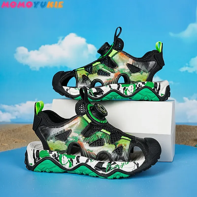 New Summer Sports Shoe Children Shoes Fashion Casual Sandals Boys Baotou Beach Shoes Outdoor Trend Women Shoes Camouflage Button