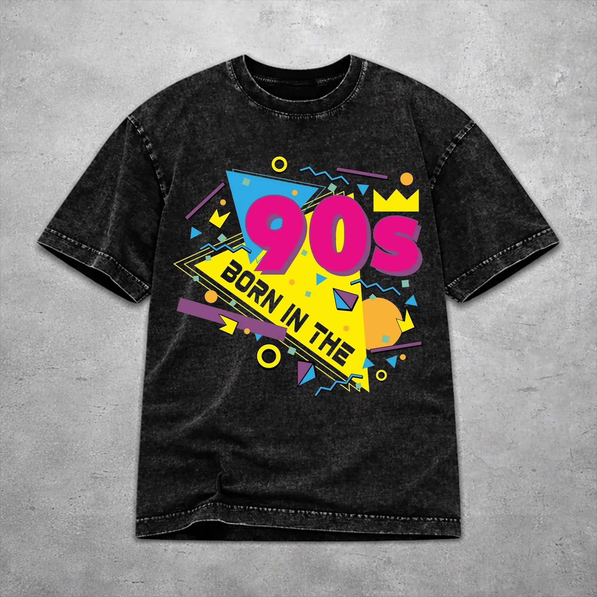 Men Women Born In The 80's Raised In The 90's Shirt Graphic Washed Vintage  Harajuku T-Shirts