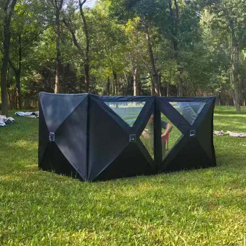 Manufacturer Wholesale Outdoor Windshield Portable Camping Picnic Viewing Window Array Curtain Barbecue Array Curtain Windshield