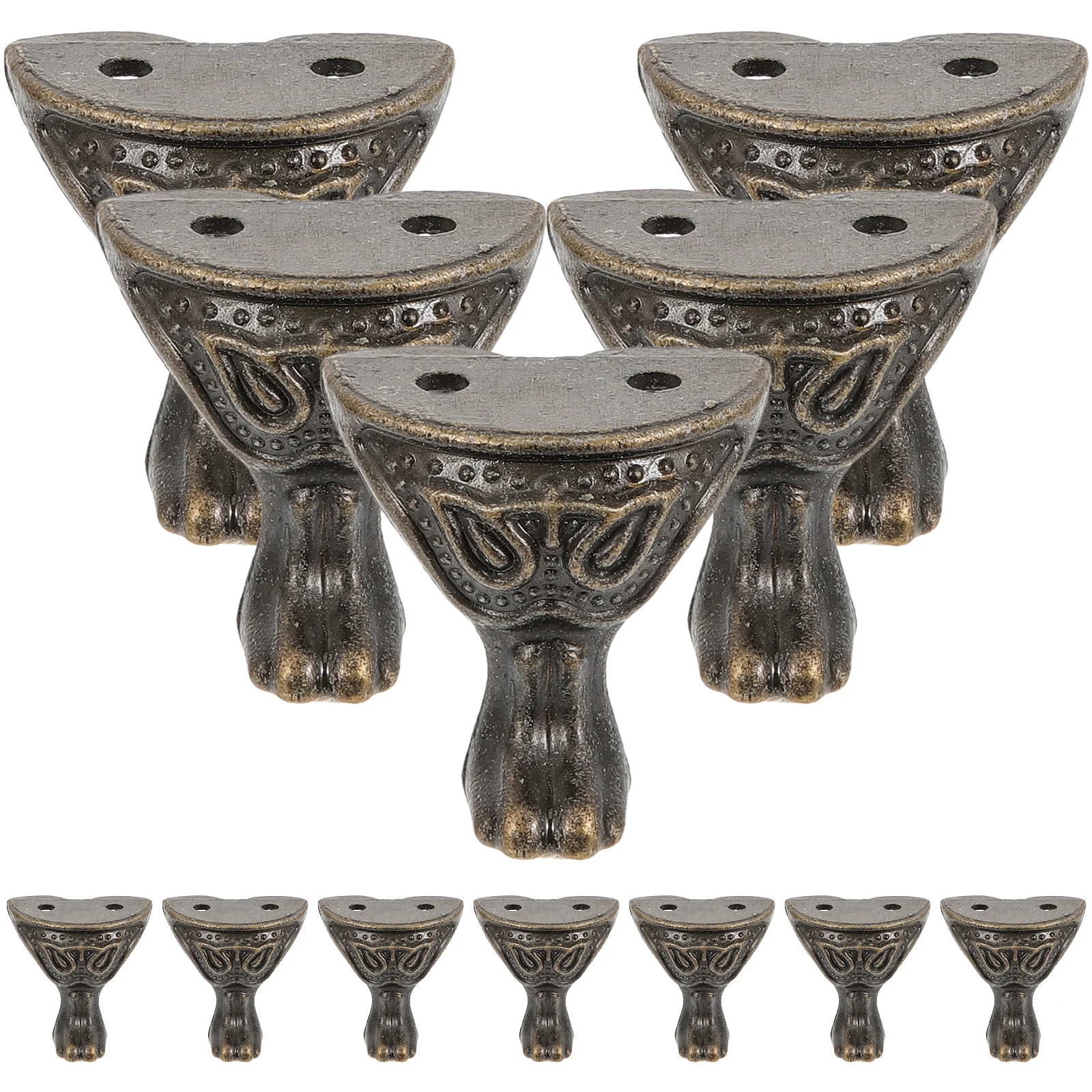 12개입 상자 모서리 보호대 아연 합금 장식용 나무 케이스 다리 보석함 다리 녹 방지 보석함 하드웨어