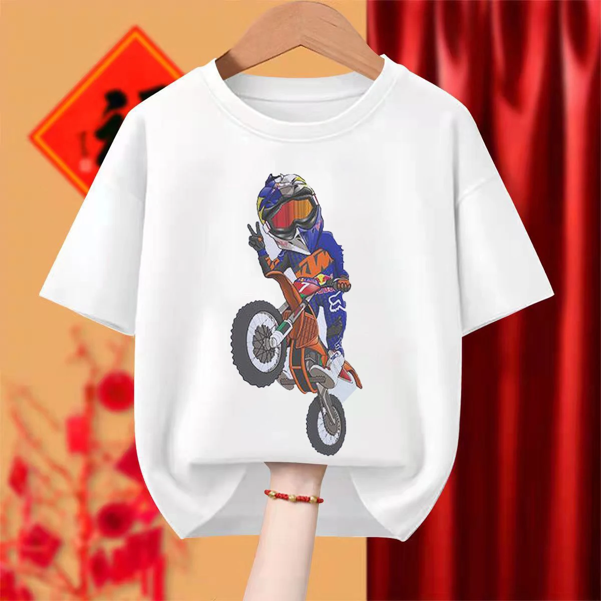 Motorcycle Boy Print Kids T-shirt Children\'s Clothes 2024 Summer Cartoon Cute Baby Girls Clothing Boys Short Sleeve T Shirt