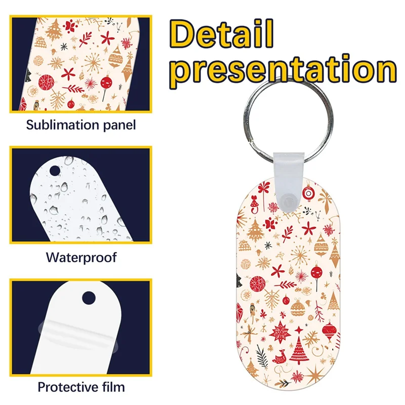 GOOD-40 세트 금속 승화 키 체인 공백 대량, 양면 승화 공백 키 체인 열전달 키 체인 공백