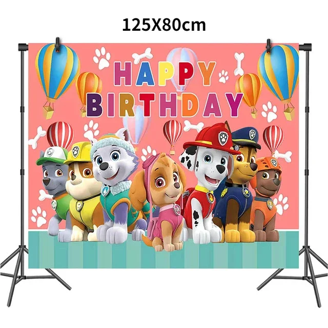 PAW Patrol Geburtstagsdekoration Folienballon Einweggeschirr Banner Hintergrund Hund Chase Marshall Skye Partyzubehör für Jungen