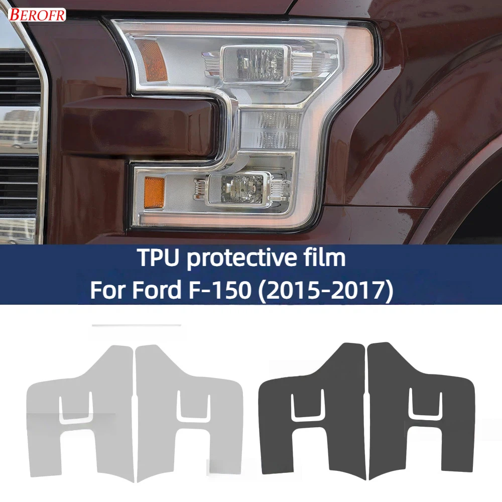 Smoke Black Headlight Film for Ford Mustang F-150 F150 2015 2016 2017 Car Protective Film Transparent TPU Sticker Accessories
