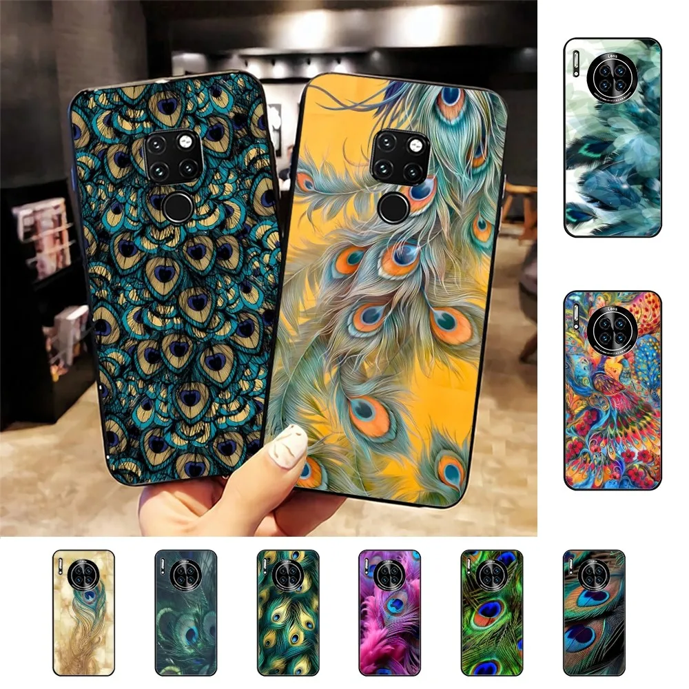 Peacock Feather Phone Case For Huawei Mate 10 20 30 40 50 Lite Pro Nova 3 3i 5 6 SE 7 Pro 7SE