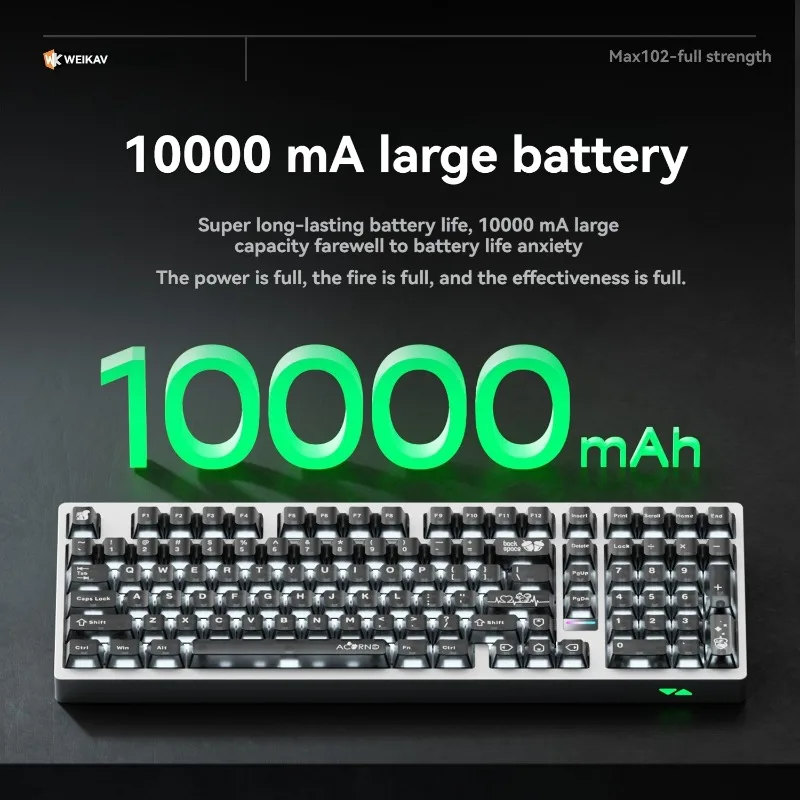 

Weikav MAX102 Mechanical Keyboard Kit Wireless Bluetooth Tri-mode Aluminum VIA Customized 101 Key Gaming Keyboard Kit QMK Gasket