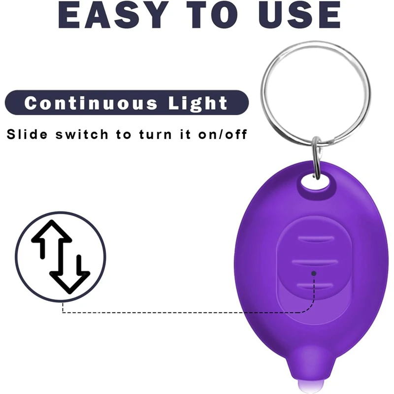 Mini linterna UV con llavero, luz negra portátil, linterna de 12 lúmenes, linterna con llavero pequeño, batería incluida, 48 Uds.