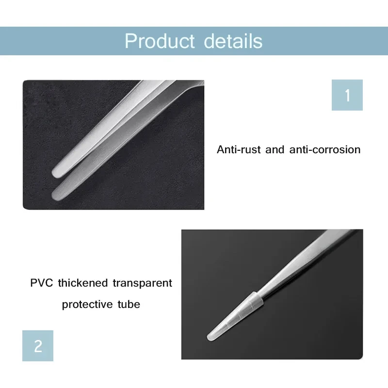 RELIFE ST-13 High Precision Tweezers for Mobile Phone Repair Flat Round Electric Components Tight Clamping Maintenance Clips