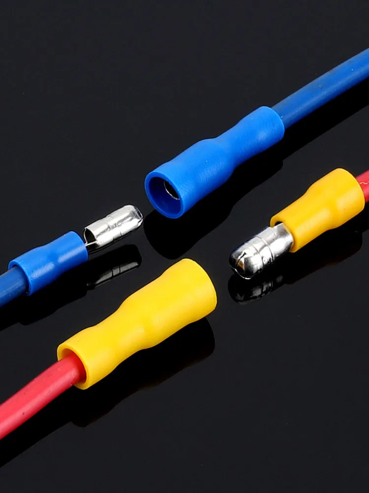 100pcs male female Red blue yellow Bullet Connector Insulated Crimp Terminals for Electrical Mixed wire connector Audio Wiring