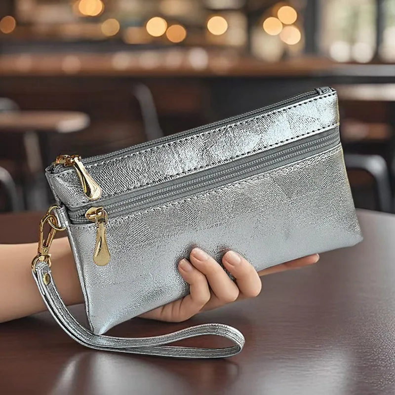 Leather Women Long Wallets Simple Fashion Clutch Bag Female Casual Cell Phone Purses Big Capacity Zipper Money Pouch For Ladies