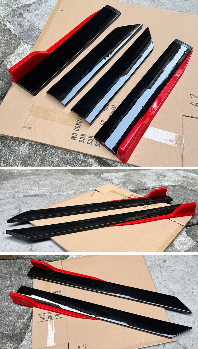 4 Stücke 41 zoll Universal Auto Seitenschwellerverlängerungen Rot Schwarz Für Haval M6 F7 Jolyon Audi A3 Clio 4 Ford Kuga Geely Tugella Honda Fi – Detail 2