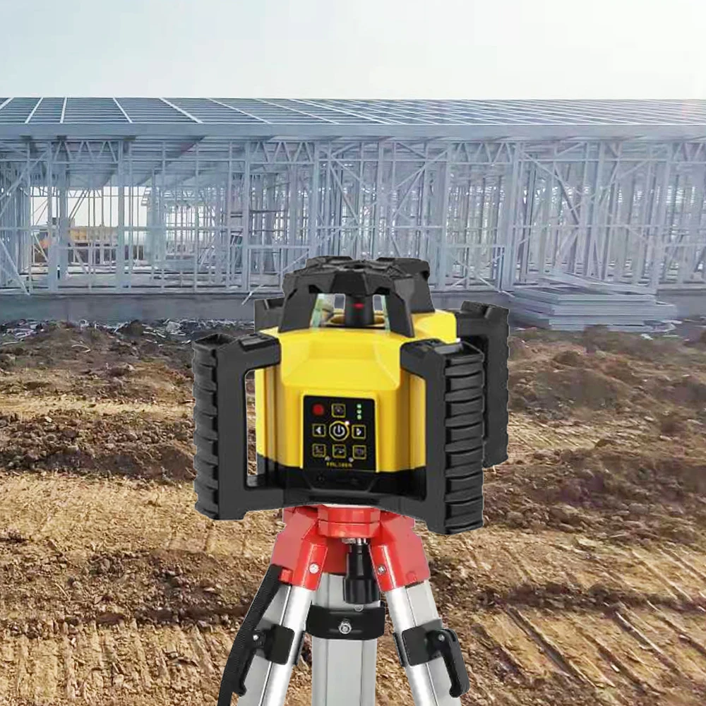 Rotary Laser Level 360° Self Leveling Red Line Laser,5 Rotation Speeds,Scan/Slope Mode,Receiver/Remote Control Included