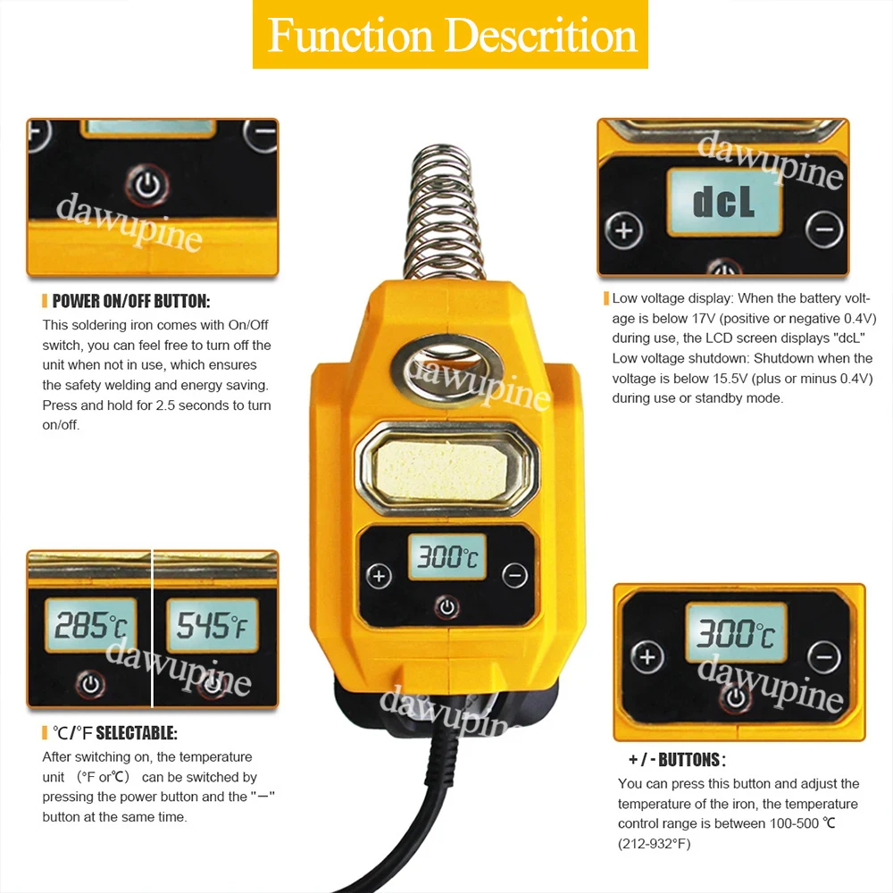 Power Tool Parts LCD Digital Display Soldering Iron Station for Makita for Dewalt 18V 20V Lithium Battery Welding Repair Tools
