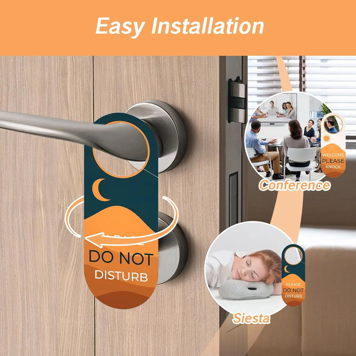 

2pcs Do Not Disturb Sign Door Hanger Privacy Board for Hotel Room Office Dorm Great Material Dualsided Design Long Lasting Use