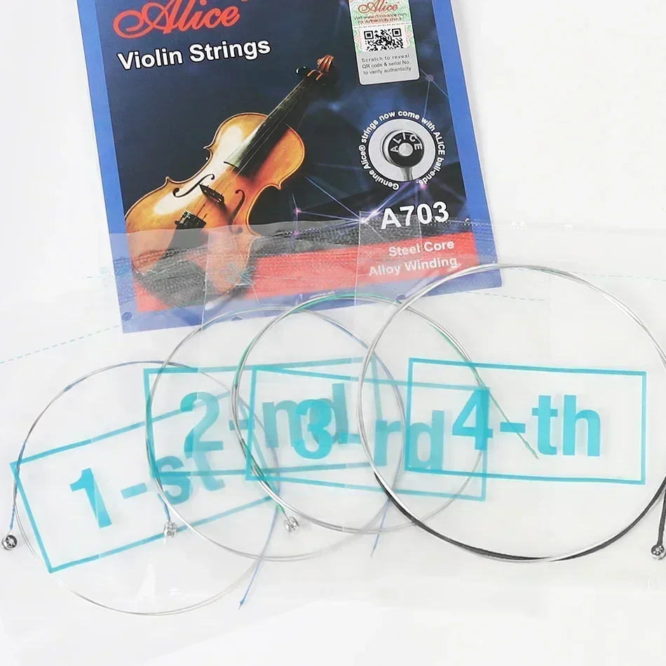 Alice 10 Sets A703 Violin Strings Plated Steel Alloy Winding With 4 pieces Strings Set E/A/D/G Using Violin Strings Full Size - Image 3