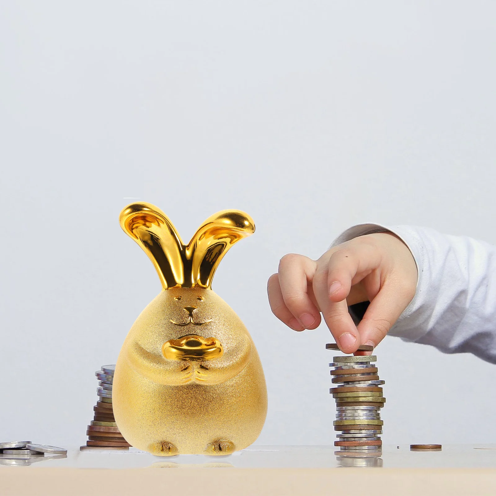 

Zodiac Rabbit Shaped Piggy Bank Coin Container Kids Money Jar Decorative Bunny Saving Pot Gift Zodiac Rabbit Piggy Bank