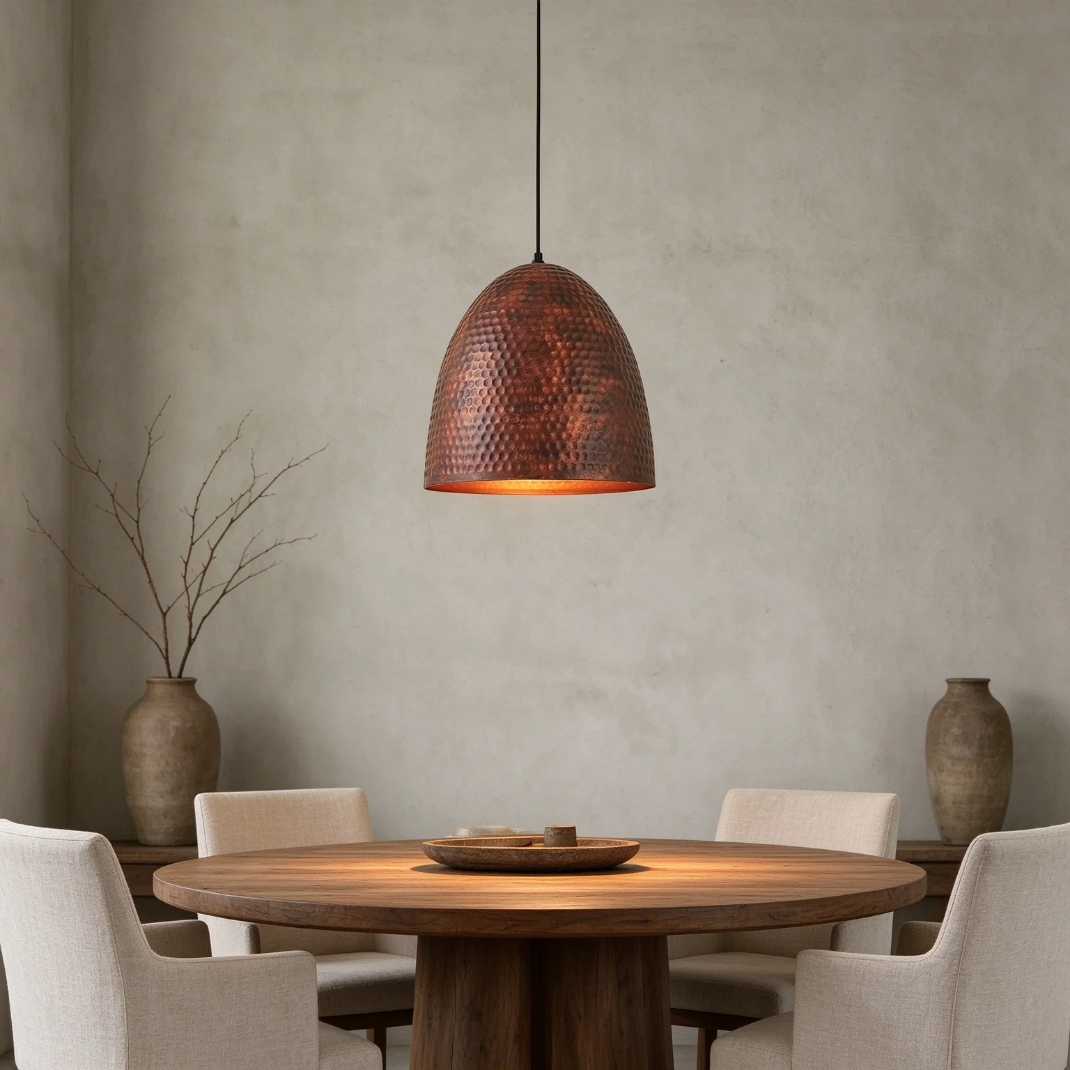 Industrial Hammered Metal Pendant Light Rusty Red E27 90-260V 1.5m Adjustable Wire 30cm Dome Shade for Kitchen Island Dining