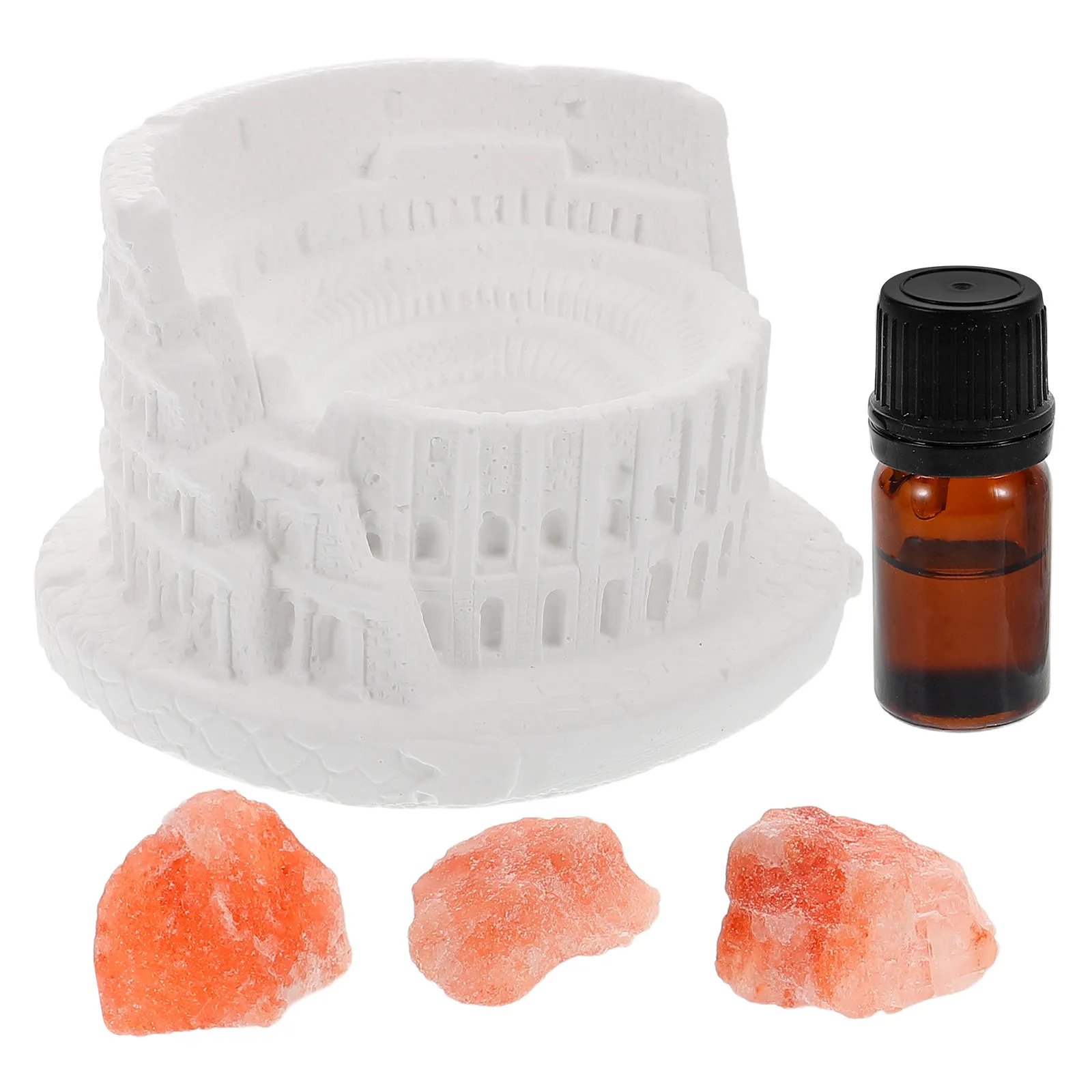 1Set Orange Salt Crystal Aromatherapy Diffuser Stone Set Natural Flameless Fragrance Stone for Home Office Car Essential Oil