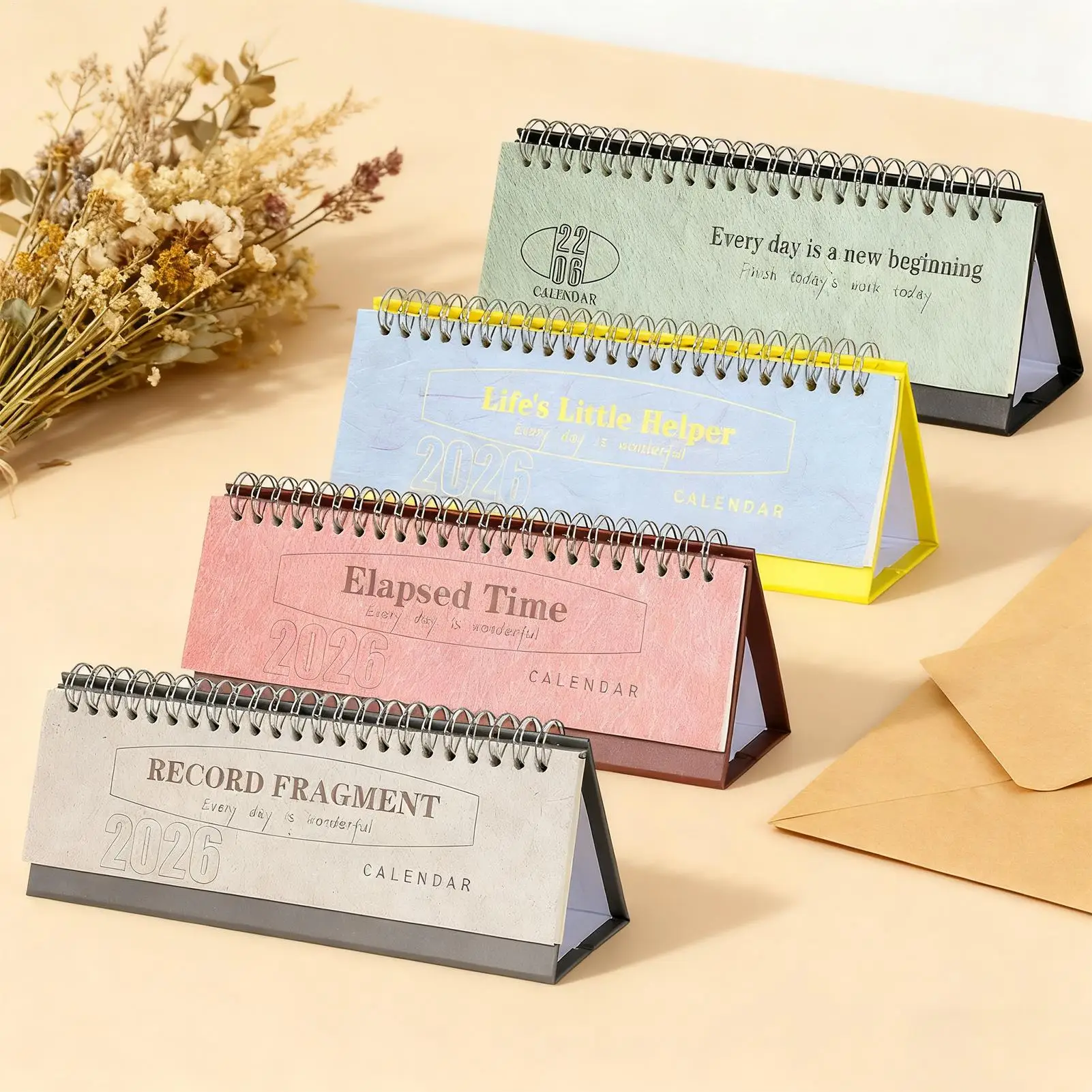 

2026 Horizontal Small Desk Calendar Office Learning Ruled Blocks Thick Paper Jan-Dec Monthly Desk Calendar Planner