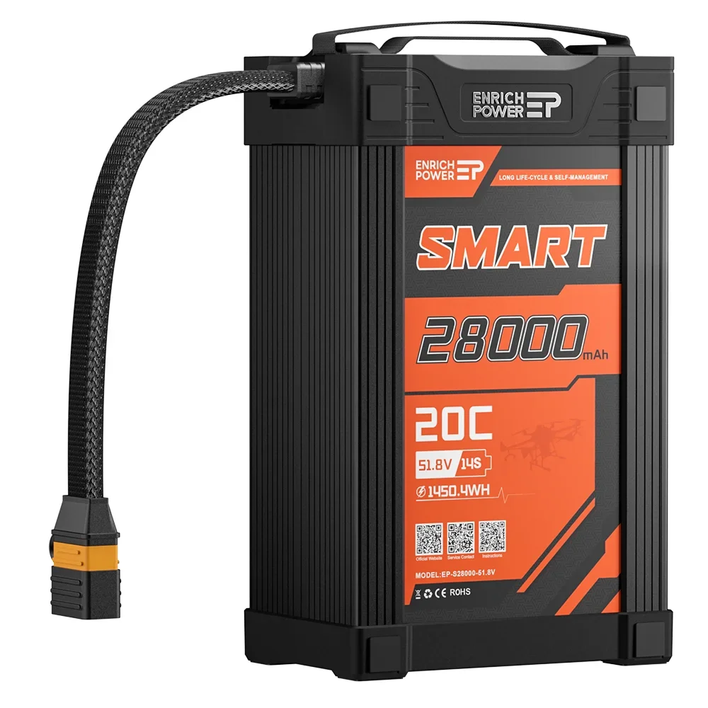 Lithium smart  large capacity battery for agricultural,high powered polymer pack 51.8v 28000mAh battery india