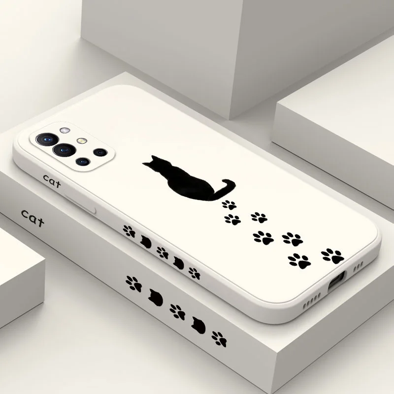 Cat Paw Print Phone Case For Oneplus 12 12R 11 11R 10 10T 10R 9R 9RT 9 8T 8 7 7T Pro 5G Liquid Silicone Cover