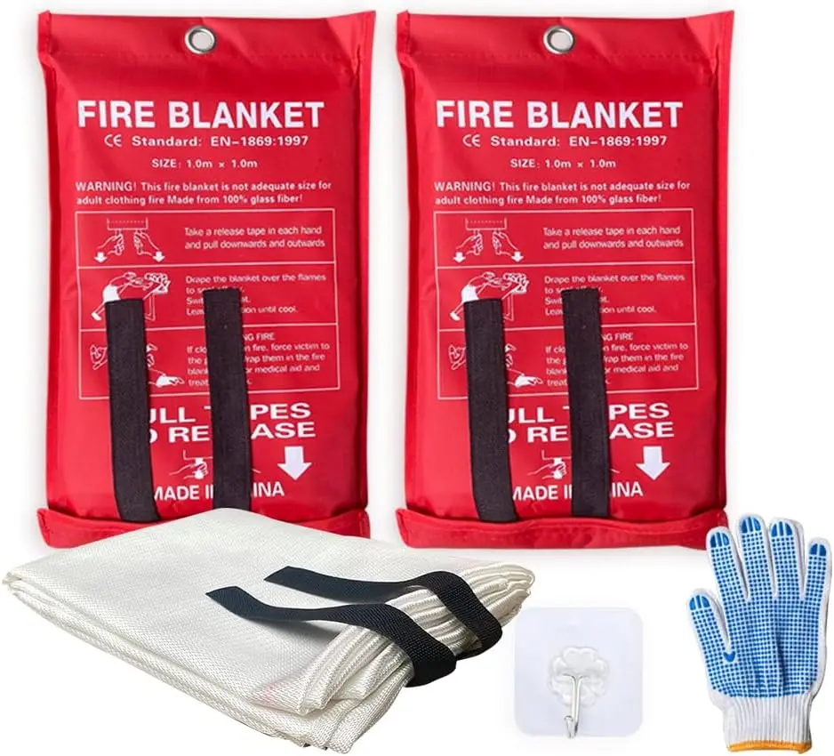 

XXL Fire Blanket 79x79 Inches - Emergency Fire Retardant for Home, Kitchen, Restaurant, Reusable