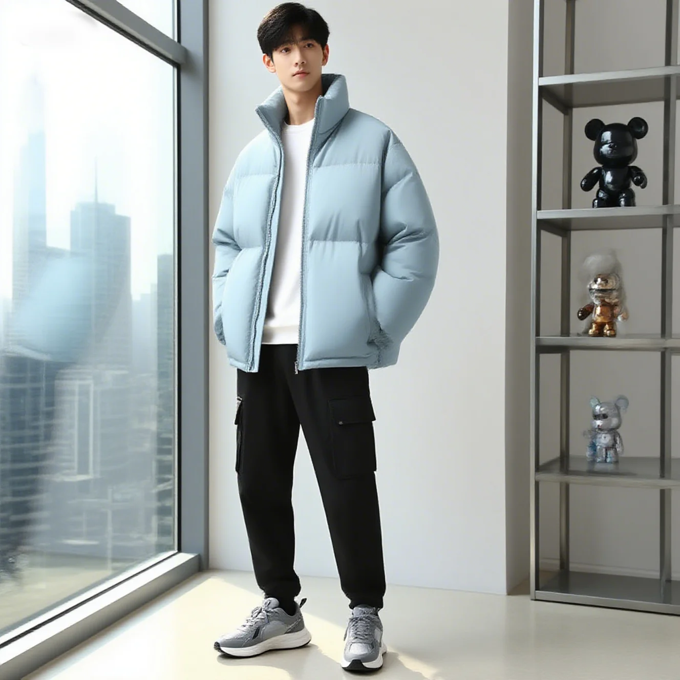 

Lightweight cotton clothing men's winter new casual baseball collar high-end business casual sports warm cotton clothing