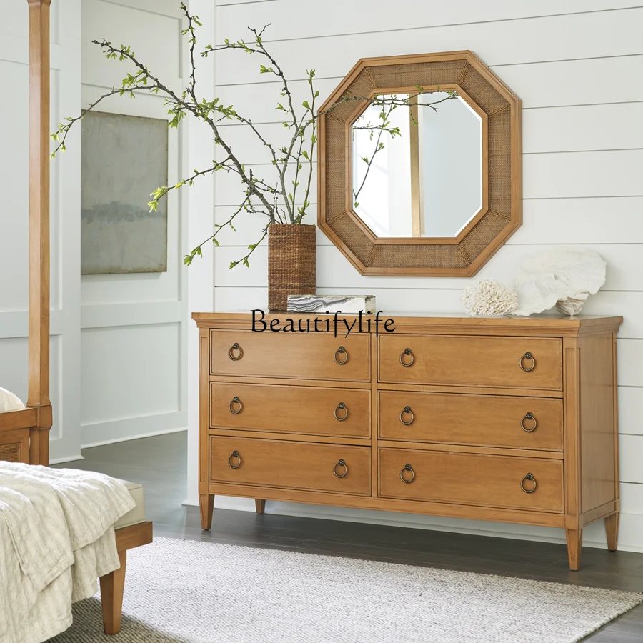 

French retro TV cabinet, bedroom storage tea cabinet can be customized